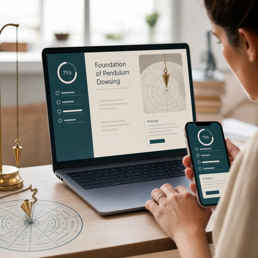 Inside the program: course dashboard with modules, lessons and reference guides